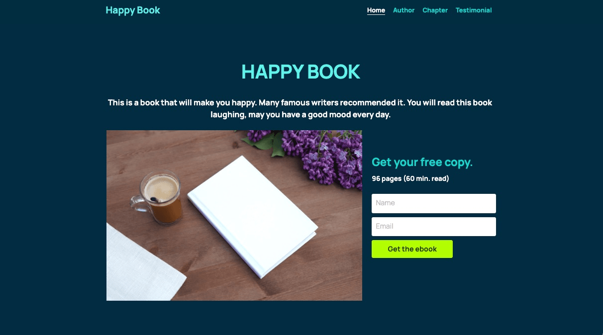 null Happy Book Template: Offering Free E-Book as Lead Magnet